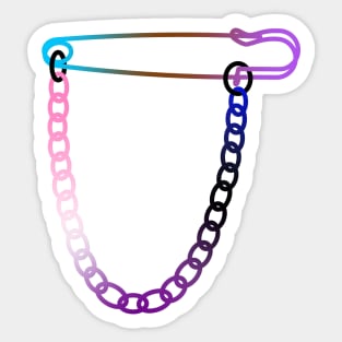 Gender-Fluid Androsexual Safety Pin Sticker